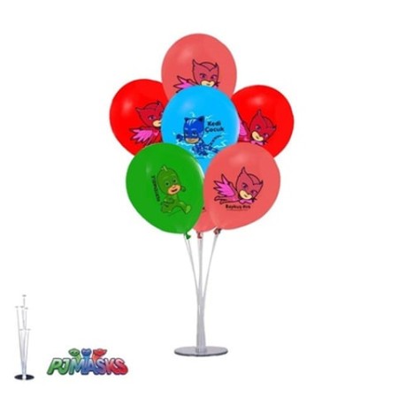 1 Adet PJ Mask Balonlu Balon Standı