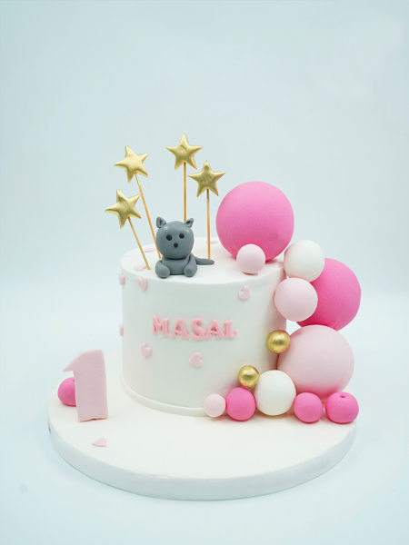Pembe İsme Özel Tasarım Pasta