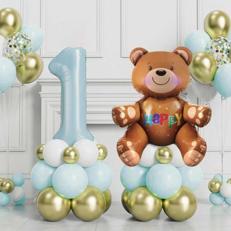 Ayıcıklı Balon Seti Mavi