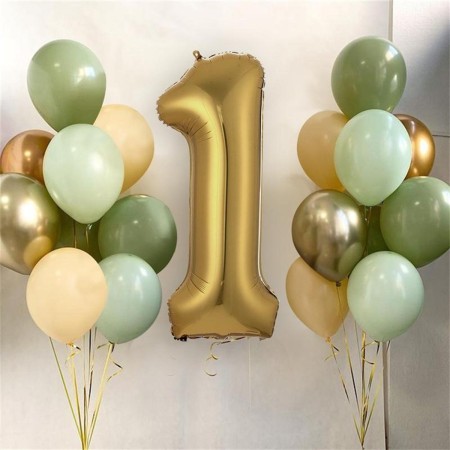 Küf Yeşili Balon Seti Rakamlı