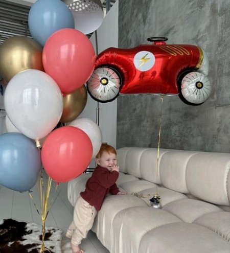 Kırmızı Model Arabalı Balon Seti