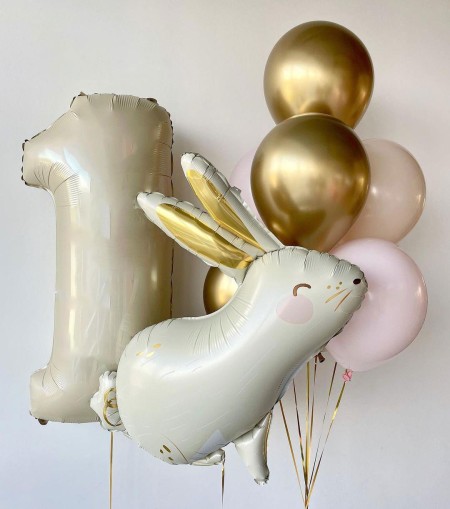 Beyaz Tavşan Temalı Folyo Balon Seti