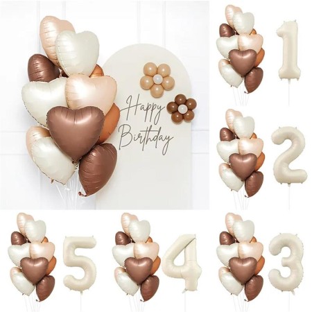 Folyo Kalp ve Rakam Balon Seti