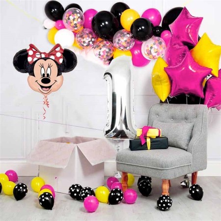 Minnie Mouse Doğum Günü Balonu Kombini- Doğum Günü Balon Seti