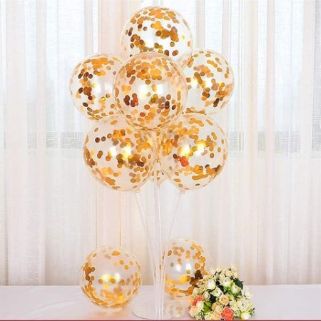 Konfetili Balon Standı Altın