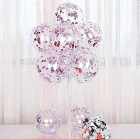 Konfetili Balon Standı Gümüş