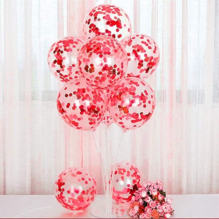 Konfetili Balon Standı Kırmızı