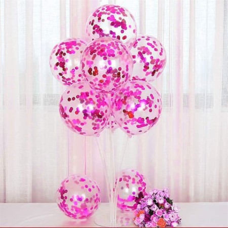 Konfetili Balon Standı Pembe