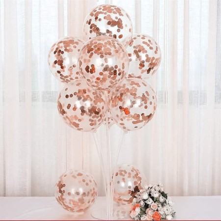 Konfetili Balon Standı Rose Gold