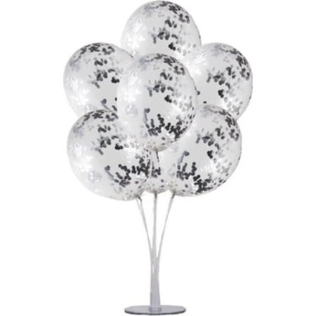 Konfetili Balon Standı Siyah