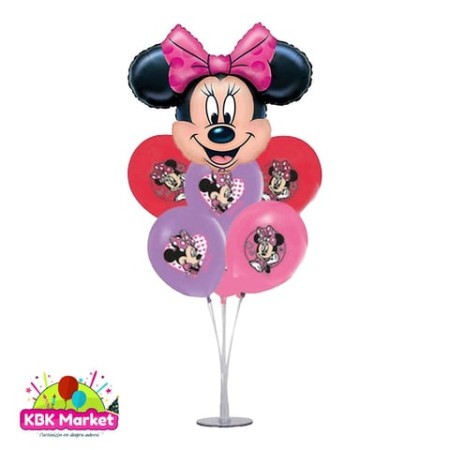 Minnie Mouse Folyo Balonlu Balon Standı