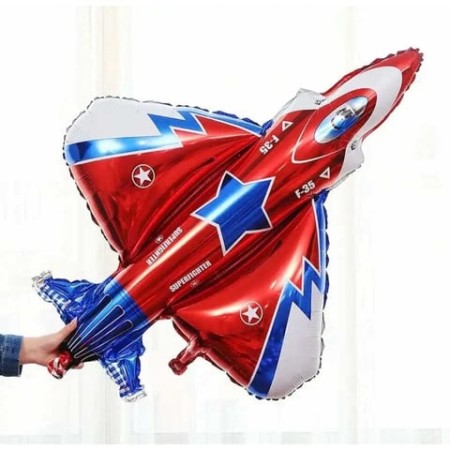 F16 Uçak Folyo Balon 90 cm | Hava Yolu Temalı Parti Süslemesi