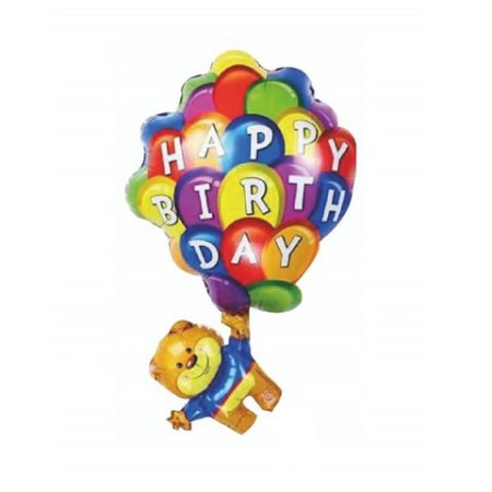 Ayıcıklı Happy Birthday Folyo Balon