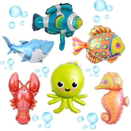 Deniz Canlıları Folyo Balon Seti 20 cm 6'lı