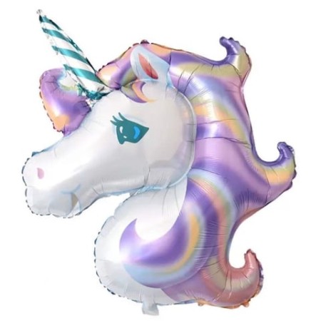 Mor Renk Unicorn Temalı Folyo Balon 115 cm