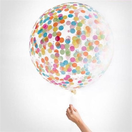 Şeffaf Konfetili Balon 24 Inch