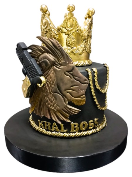 Big Boss Aslan Figürlü Taçlı Pasta