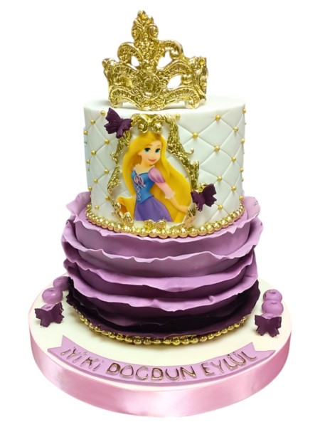 Rapunzel Tasarım Doğum Günü Pastası
