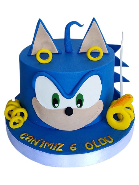 Sonic Temalı Pasta