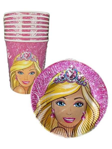 BARBİE KAREKTERLİ TABAK BARDAK 8’Lİ