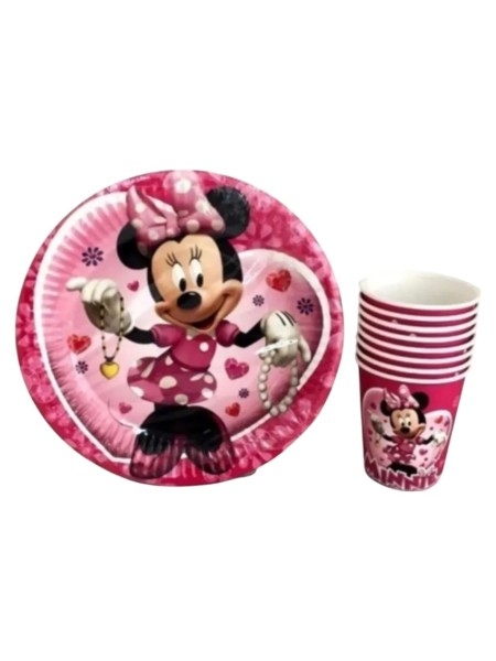 Minni Mouse Karakterli Tabak Bardak 8’li