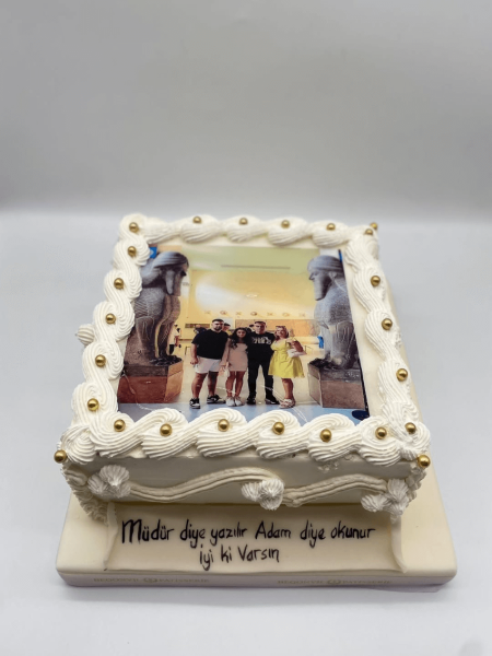 Resim Baskılı ve Yazılı Doğum Günü Pastası