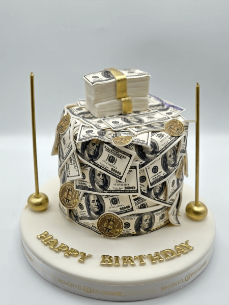 Para Desteli Doğum Günü Pastası