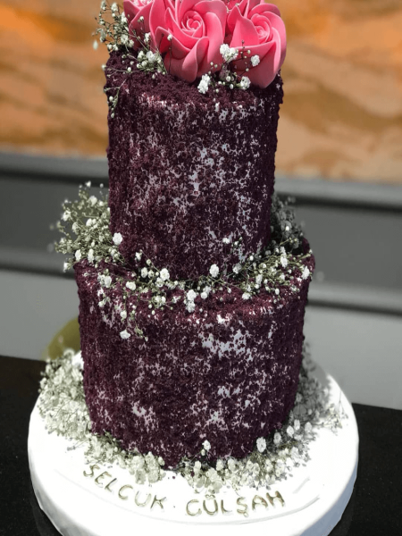 Siyah Simli Çift Pastası